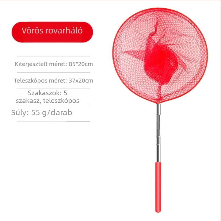 Kinyitható gyerekeknek szánt rovarfogó háló kültéri használatra, szitakötő és pillangó háló, Giant Finned King márka