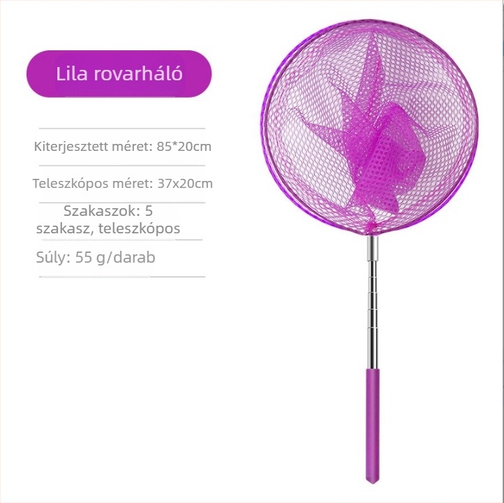 Kinyitható gyerekeknek szánt rovarfogó háló kültéri használatra, szitakötő és pillangó háló, Giant Finned King márka
