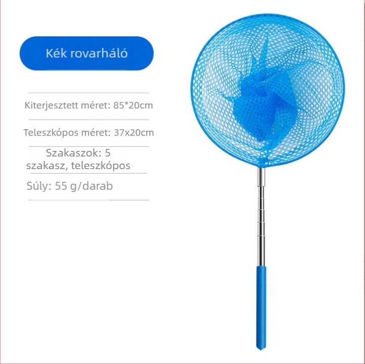 Kinyitható gyerekeknek szánt rovarfogó háló kültéri használatra, szitakötő és pillangó háló, Giant Finned King márka