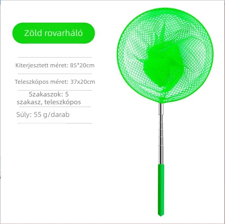 Kinyitható gyerekeknek szánt rovarfogó háló kültéri használatra, szitakötő és pillangó háló, Giant Finned King márka
