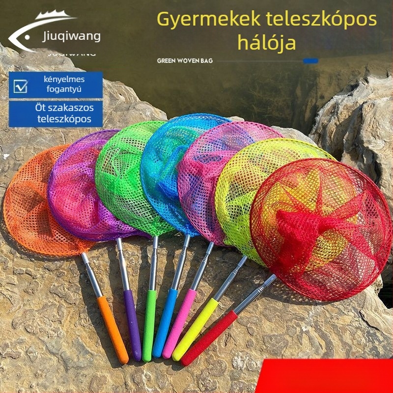Kinyitható gyerekeknek szánt rovarfogó háló kültéri használatra, szitakötő és pillangó háló, Giant Finned King márka