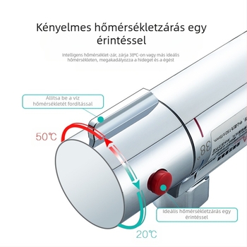 Termosztatikus zuhanycsaptelep - réz test, falra szerelt, 20–55°C, 1.0–5 kg, termosztatikus + kerámia vezérlőmag