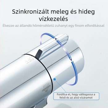 Termosztatikus zuhanycsaptelep - réz test, falra szerelt, 20–55°C, 1.0–5 kg, termosztatikus + kerámia vezérlőmag