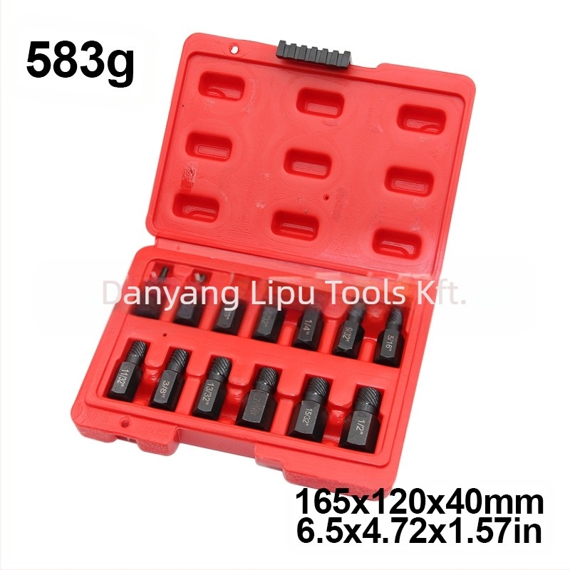 Csavar eltávolító készlet törött fejű csavarokhoz, imperial szabvány, többcsavaros kialakítás, 40Cr-V acél