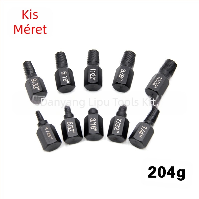 Csavar eltávolító készlet törött fejű csavarokhoz, imperial szabvány, többcsavaros kialakítás, 40Cr-V acél