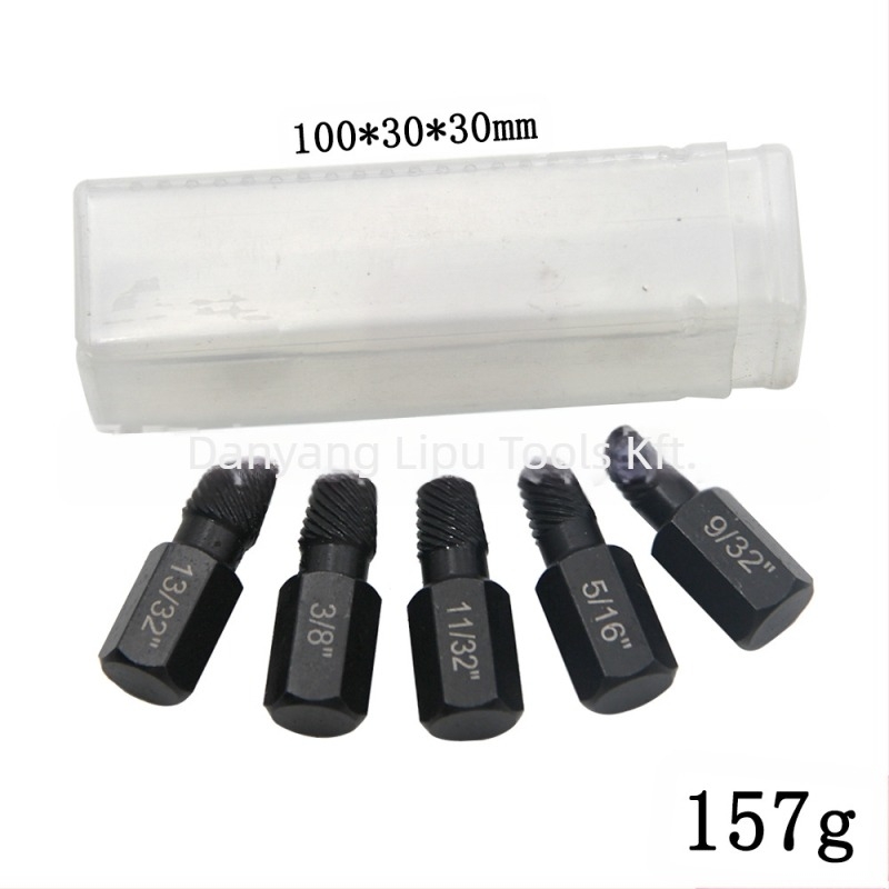 Csavar eltávolító készlet törött fejű csavarokhoz, imperial szabvány, többcsavaros kialakítás, 40Cr-V acél