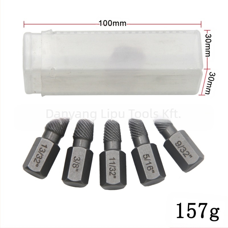 Csavar eltávolító készlet törött fejű csavarokhoz, imperial szabvány, többcsavaros kialakítás, 40Cr-V acél