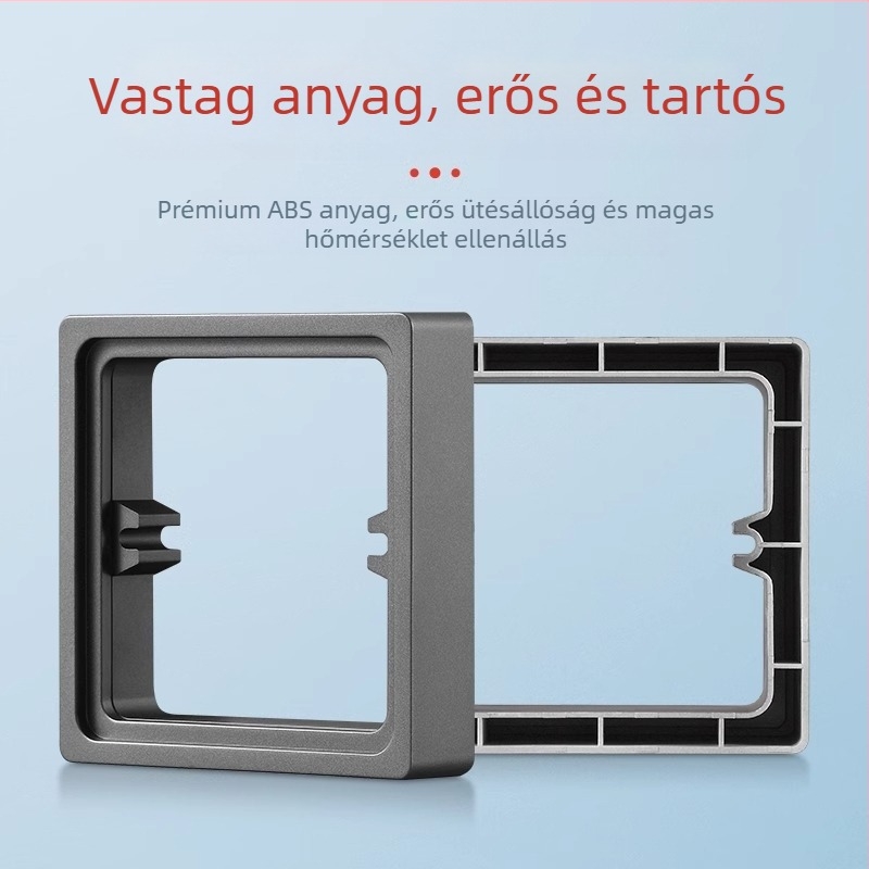 Type 86-os beépített négyszögletes elektromos doboz, megnövelt gyűrűvel és alsó nélküli doboz tömítésével, kapcsolópanel kompatibilis.