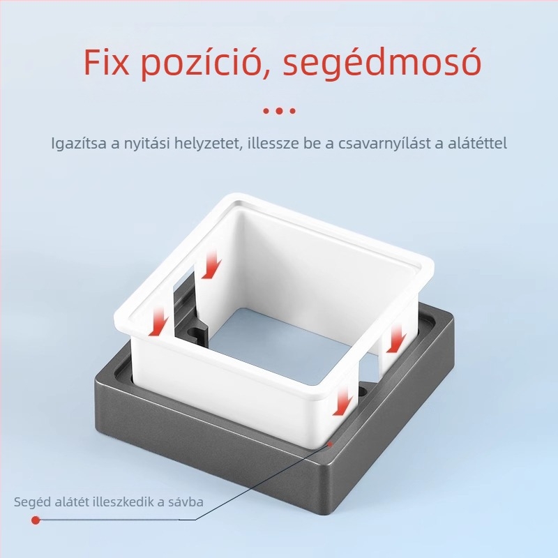 Type 86-os beépített négyszögletes elektromos doboz, megnövelt gyűrűvel és alsó nélküli doboz tömítésével, kapcsolópanel kompatibilis.