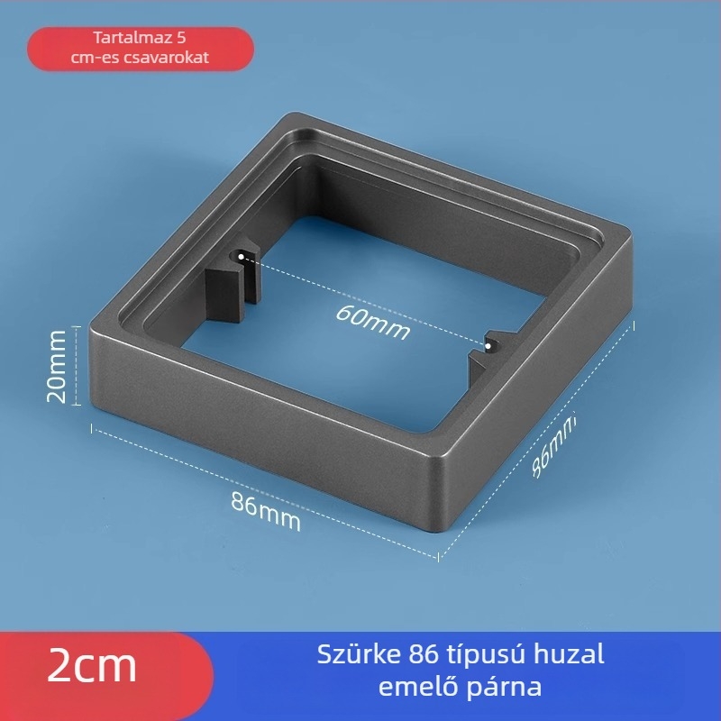 Type 86-os beépített négyszögletes elektromos doboz, megnövelt gyűrűvel és alsó nélküli doboz tömítésével, kapcsolópanel kompatibilis.