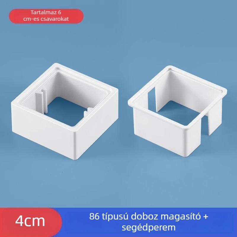 Type 86-os beépített négyszögletes elektromos doboz, megnövelt gyűrűvel és alsó nélküli doboz tömítésével, kapcsolópanel kompatibilis.