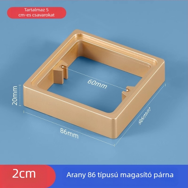 Type 86-os beépített négyszögletes elektromos doboz, megnövelt gyűrűvel és alsó nélküli doboz tömítésével, kapcsolópanel kompatibilis.