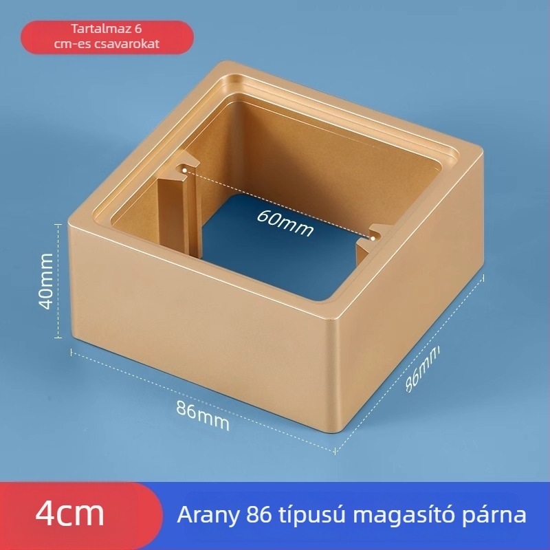 Type 86-os beépített négyszögletes elektromos doboz, megnövelt gyűrűvel és alsó nélküli doboz tömítésével, kapcsolópanel kompatibilis.