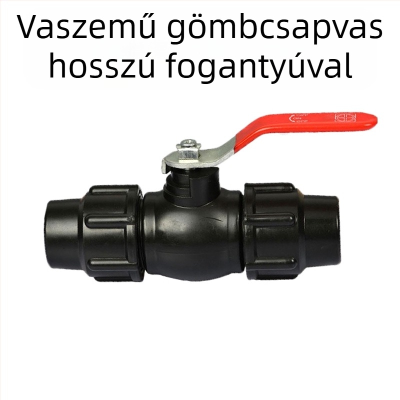 PE csőfitingek gyorscsatlakozással, T-alakú, könyök és toldó plus szelep; anyag PE; falvastagság 3,0 mm; osztály 80