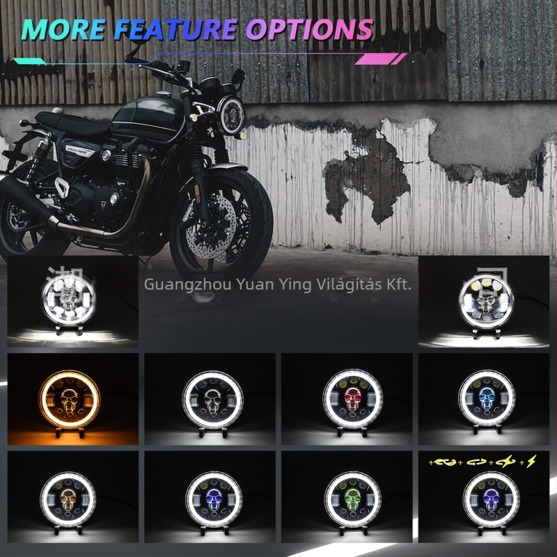 Wrangler motorkerékpár fényszóró - repülőgép-alumínium, LED, reflexív pohár