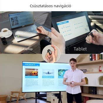 Vezeték nélküli Bluetooth gyűrűs vezérlő telefonhoz – Selfie, oldalváltás, lájkok és hozzászólások; 2.4G/BT, 10 m hatótávolság, Type-C, ABS, modell D06, Android/Apple/Microsoft kompatibilis