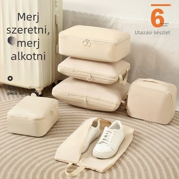 Hat darabos tömörítő táska készlet utazáshoz – nagy kapacitású ruharendező, hordozható tárolás