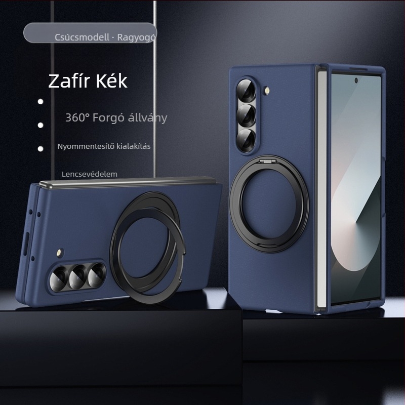 Samsung zFold6 tok forgó állvánnyal és mágneses héjjal – PC anyag, forró préseléses felület, hőelvezetés, kopásállóság, ujjlenyomat-mentes