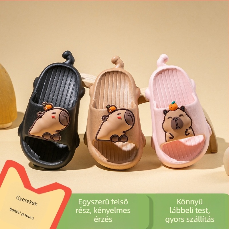 Gyerek EVA papucs cartoon mintával – csúszásmentes talp, puha talp, 1–16 éveseknek, nyár/tavasz/ősz