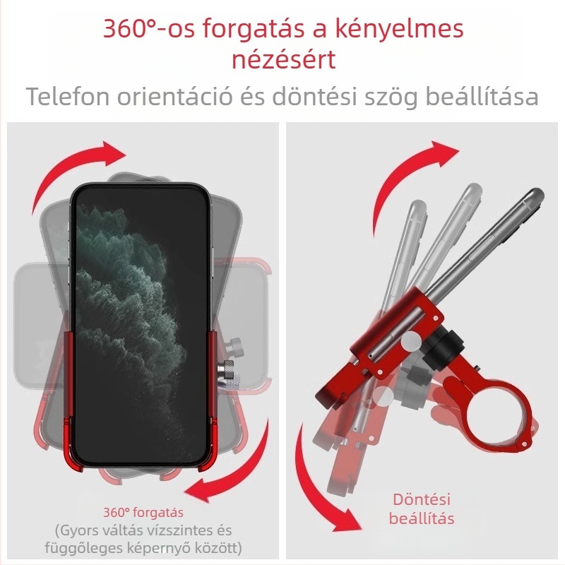 GUB P30 alumínium ötvözet telefon-tartó elektromos motorkerékpárokhoz és kerékpárokhoz