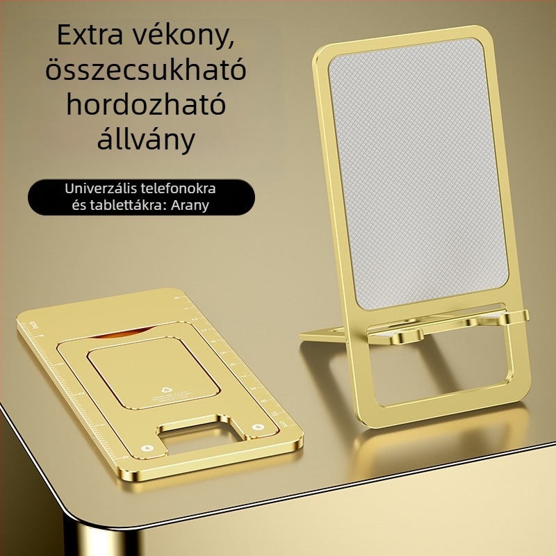 MK Asztali telefon-tartó — ultra vékony, összecsukható, alumíniumötvözet, csúszásmentes, kompakt