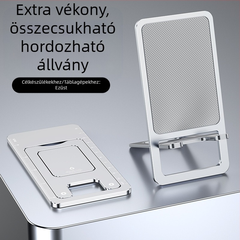 MK Asztali telefon-tartó — ultra vékony, összecsukható, alumíniumötvözet, csúszásmentes, kompakt
