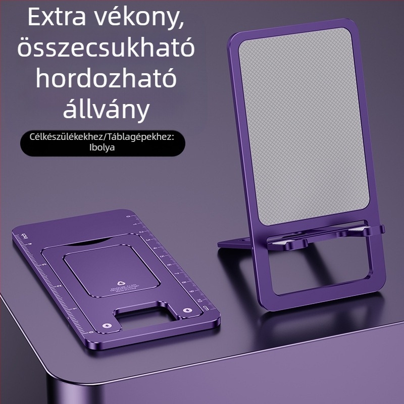 MK Asztali telefon-tartó — ultra vékony, összecsukható, alumíniumötvözet, csúszásmentes, kompakt