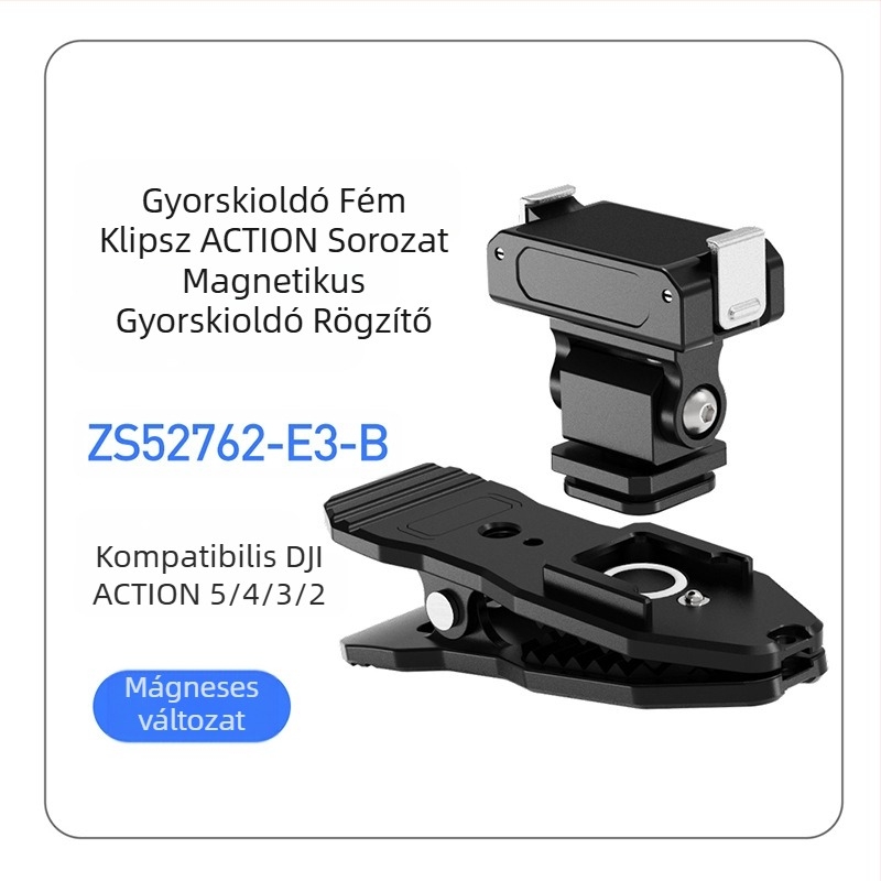 Mágneses gyorskioldó tartó sportkamerához, kompatibil DJI Action 5 Pro/4/3/2, alumínium ötvözet, cold shoe slot