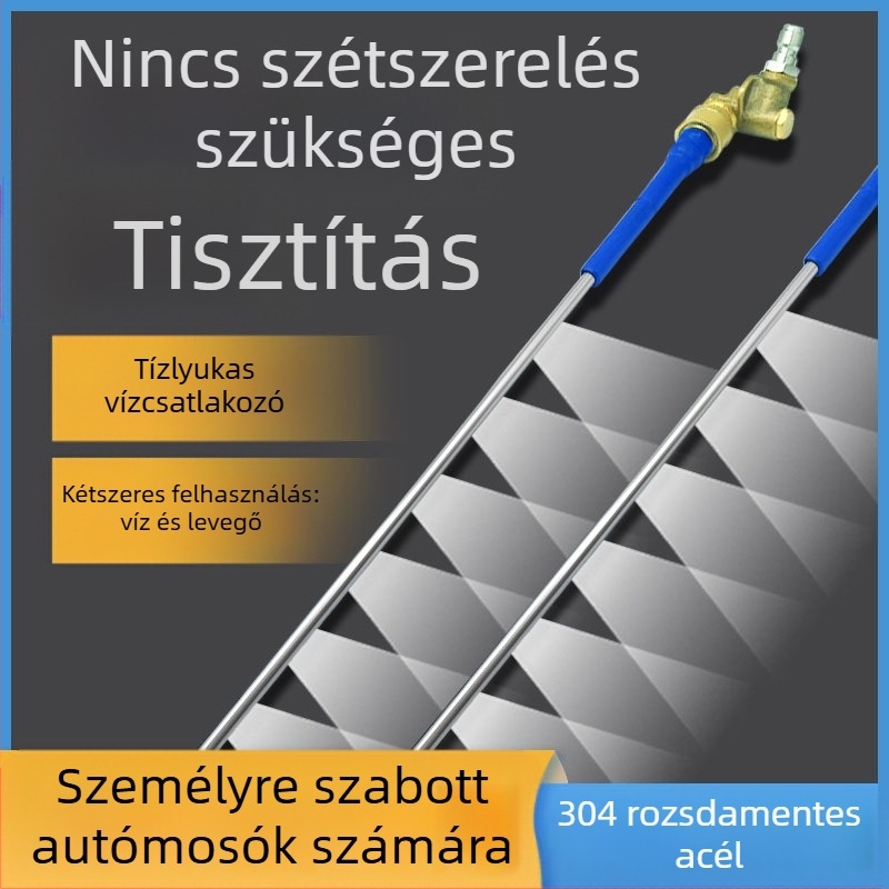 Járművek víztartály tisztító pisztoly - szétszerelés nélkül, kettős funkciójú víz és gáz eszköz, rozsdamentes acél fej és fogantyú, nagy nyomás, permetezési távolság 3 m