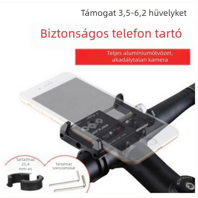 Mountain bike telefon-tartó — fémből készült, Gup márka, testreszabható, uniszex kerékpár-kiegészítő