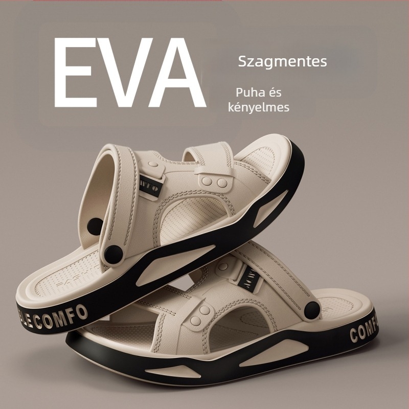 Férfi EVA szandálok - csúszásgátló, légáteresztő, kültéri vezetési szandál, EVA felső és talp, slip-on, 2025 tavasz