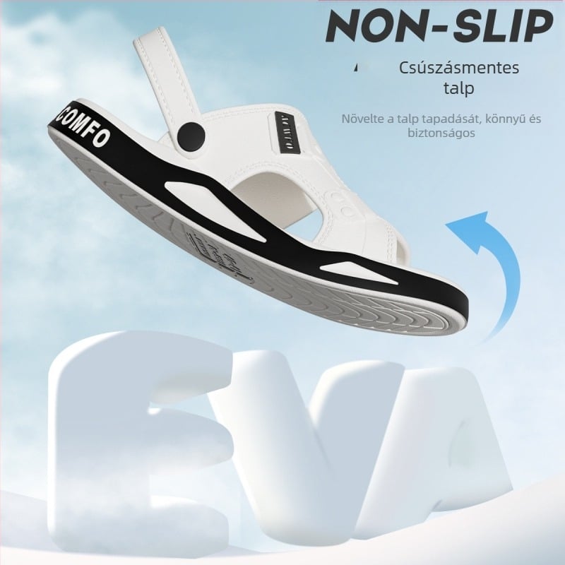 Férfi EVA szandálok - csúszásgátló, légáteresztő, kültéri vezetési szandál, EVA felső és talp, slip-on, 2025 tavasz