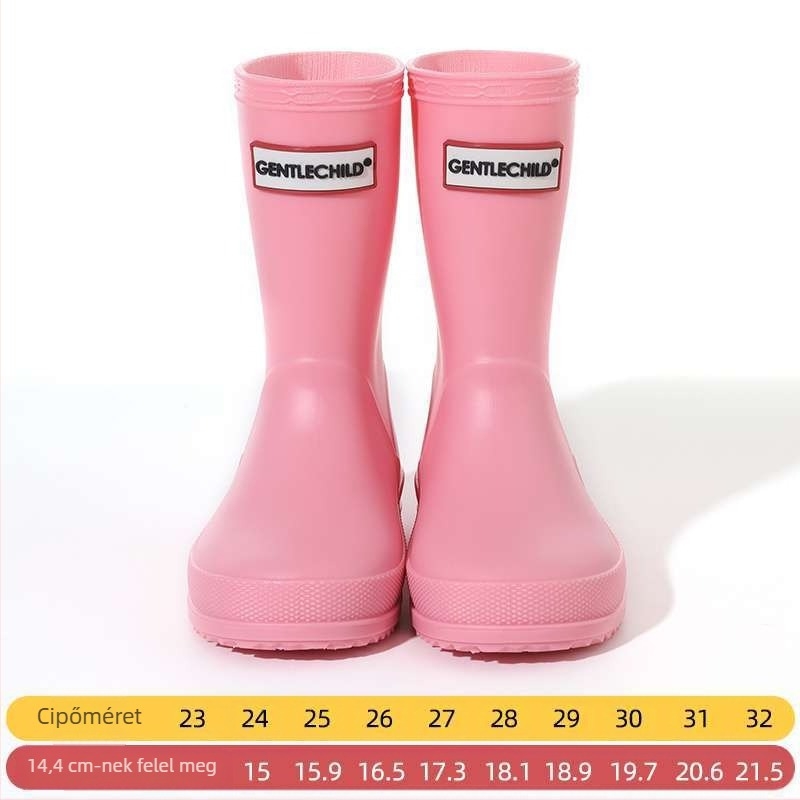 Gyerekek esőcsizmái, PVC felsőrész, magas szár, uniszex, őszre és télre