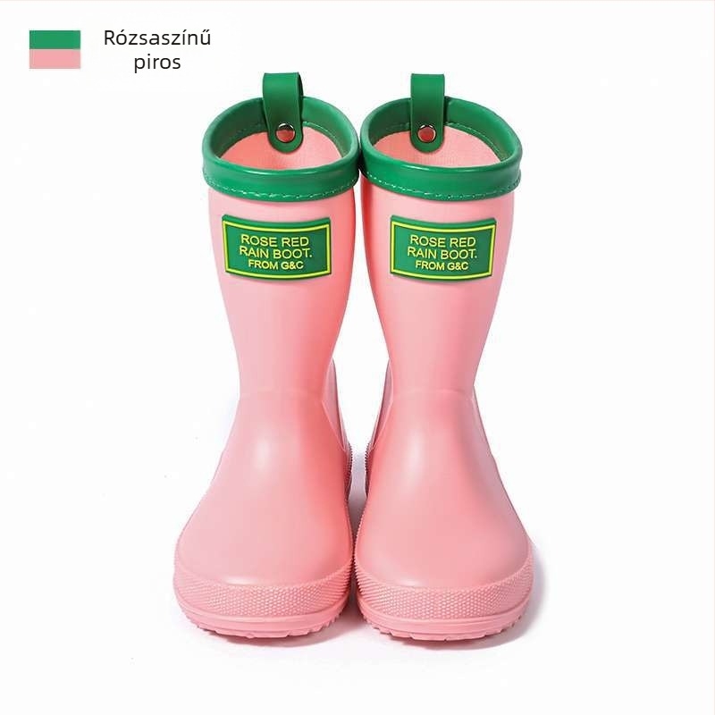 Gyerekek esőcsizmái, PVC felsőrész, magas szár, uniszex, őszre és télre