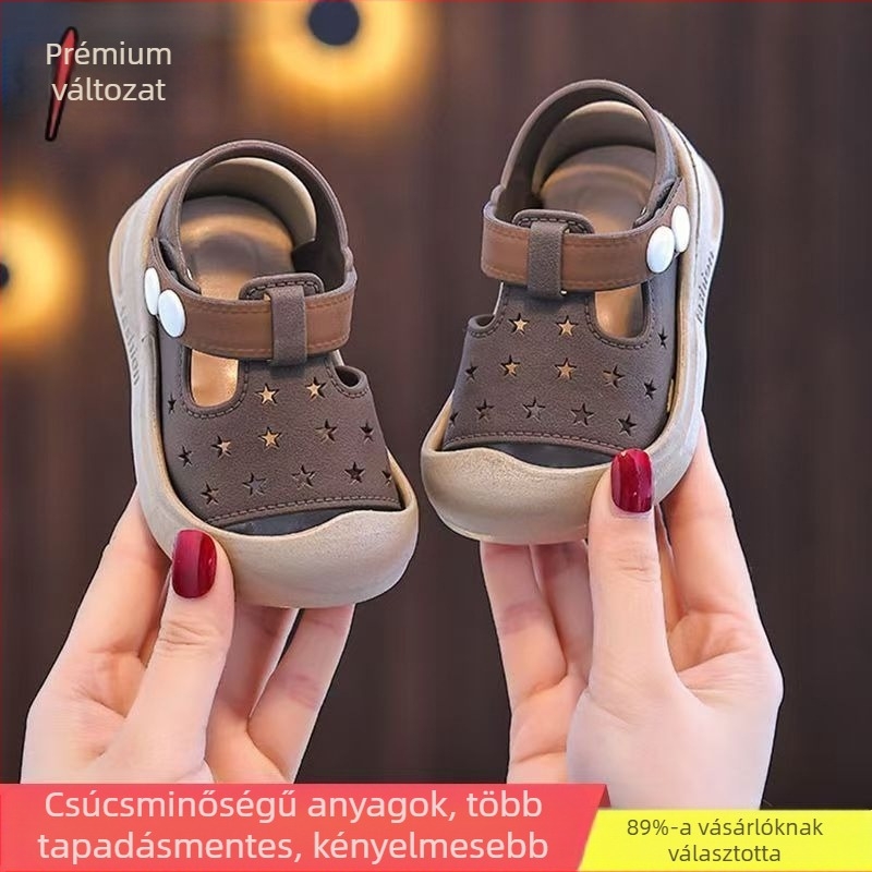 Uniszex PVC Velcro-sandálok 1–3 éveseknek, karikatúra mintával