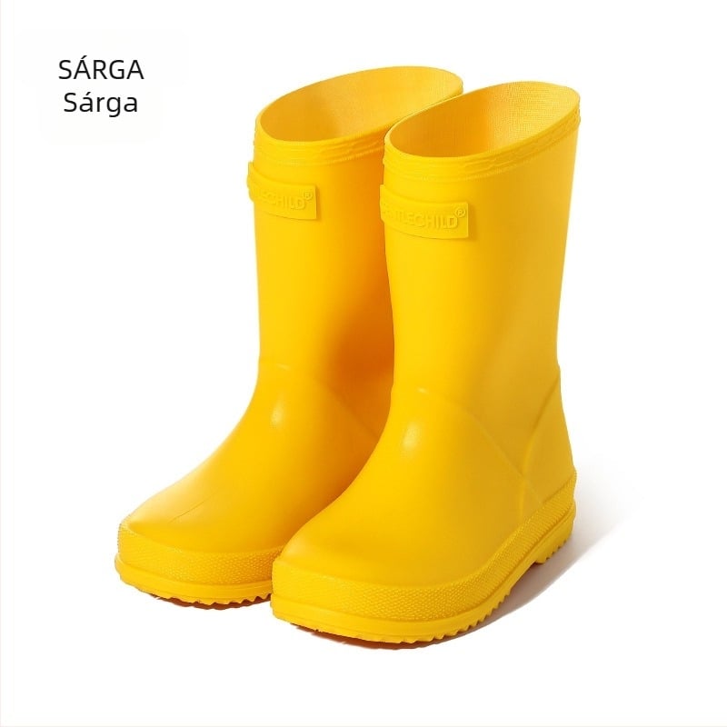 Gyerekek esőcsizmája PVC vízálló, csúszásmentes puha talpú, alacsony sarok 1–3 cm