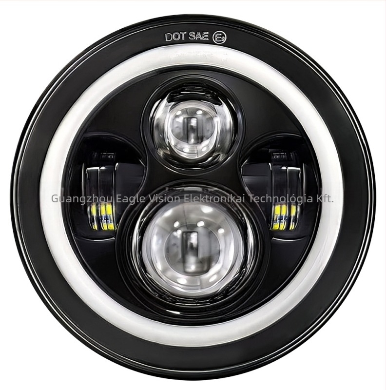 Wranglerhez készült LED autófényszóró – off-road és motorkerékpárhoz, test aviation alumínium 6063 + PC lencse, reflexív pohár, 24V LED, modell YSJ01-MMRDD, kompatibil Wranglerrel és off-road járművekkel