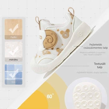 Kisgyermek cipők pamut szövet felsőrésszel, puha talppal, csúszásmentes, 12-36 hónapos korosztálynak
