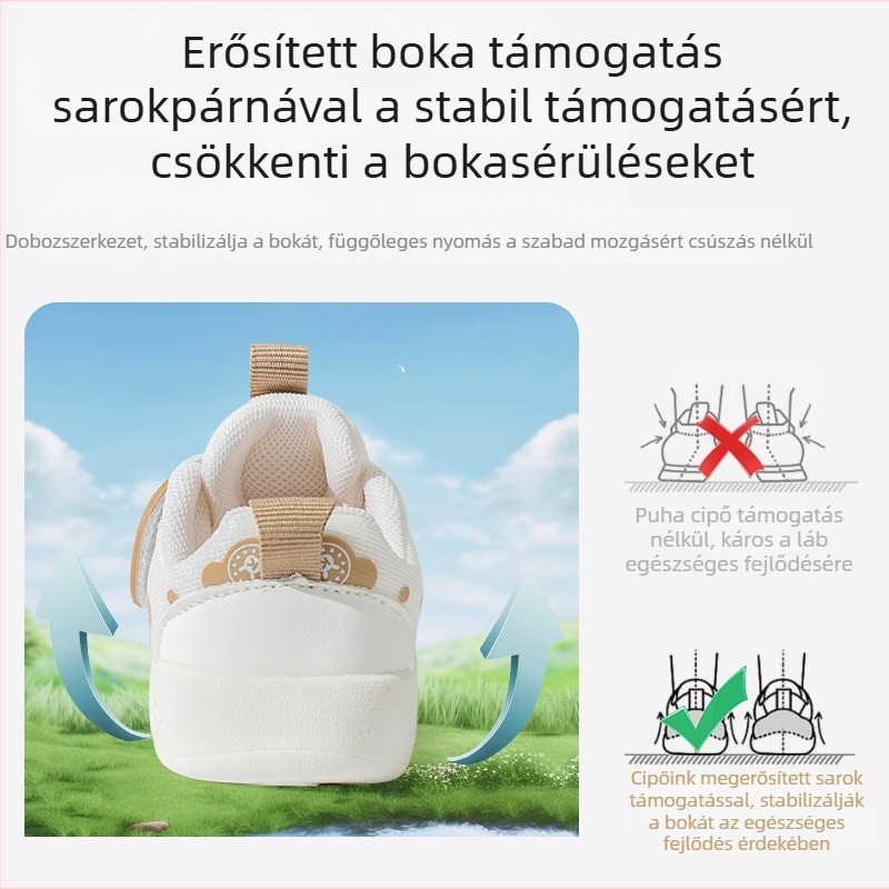 Kisgyermek cipők pamut szövet felsőrésszel, puha talppal, csúszásmentes, 12-36 hónapos korosztálynak