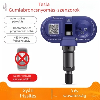 Tesla Model 3/Y/S/X-hez TPMS érzékelő – OE-kompatibilis beépített nyomásérzékelő, modell 1490701-01-B, mérési tartomány 1.0–4.0 bar, pontosság ±0.1 bar