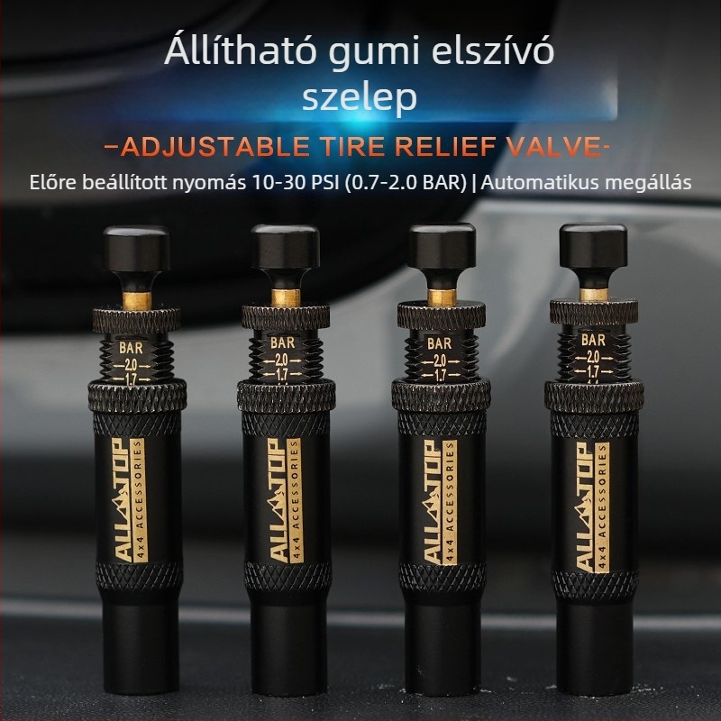 ALL-TOP digitális gumi deflátor szelep – hordozható toll alak, 0.7–2.1 nyomástartomány, minden modellhez kompatibilis, deflációs funkció