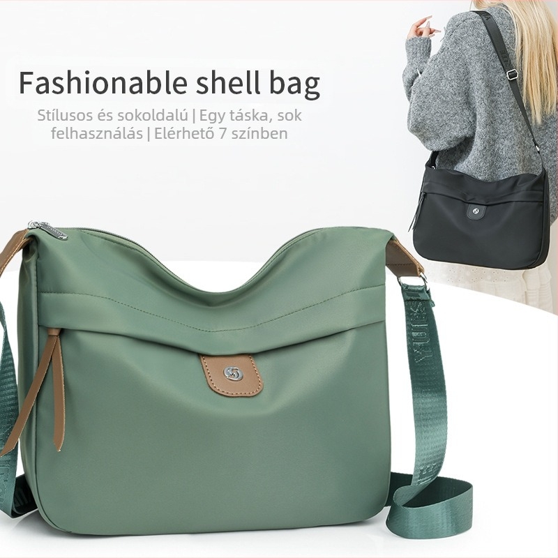 Női nylon alkar-táska, stílus alkarhoz illeszkedő, vízszintes négyszögletes forma, cipzáras záródás, belső zsebek: cipzáros zseb, telefonzseb, személyazonosító zseb, poliészter bélés