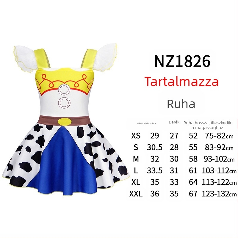 Woody jelmez családi színpadi előadásra – felnőtteknek és gyerekeknek, denim stílus, utcai divat, anyag Spandex és Nylon, fő anyag <30%, másodlagos 30–50%, 2023 tavasz