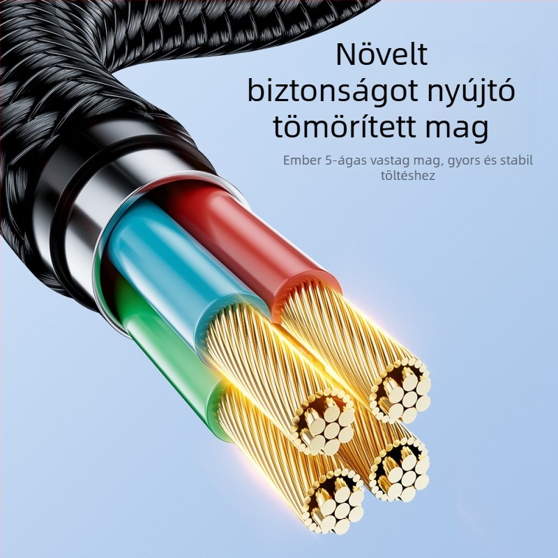 Type-C gyors töltésű adatkábel, L-alakú kivitel, alumíniumötvözet, 60W maximum