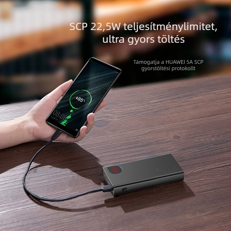 Baseus Adaman 20000mAh Li-polimer külső akkumulátor, 22,5W gyorstöltés, QC3.0, Modell 22