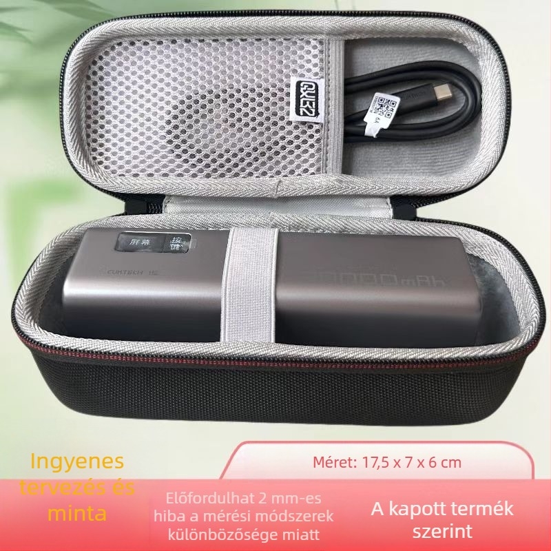 Cuktech No.15/No.20 energiaszlop tároló kemény EVA tok; anyagok: Oxford vászon + EVA + kristályos velúr; kidolgozás: hőátvitel; teherbírás: 10 kg