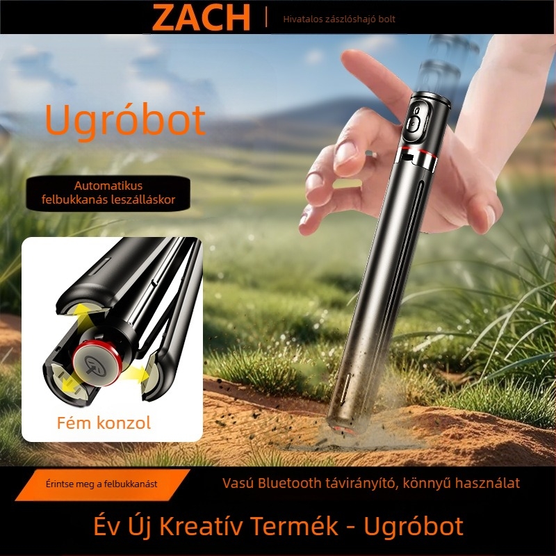 Fotózásra és videózásra készült állvány ABS+alumínium ötvözetből, képstabilizálás, beépített LED-fény, Bluetooth, távirányító