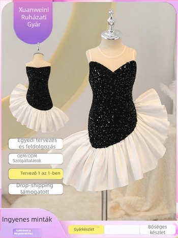 Gyerekeknek szóló hercegnő ruha sellőfarokkal, nyár 2025 — poliészter anyag, belső pamut bélés, lányoknak 3–8 évesek, hercegnő stílus