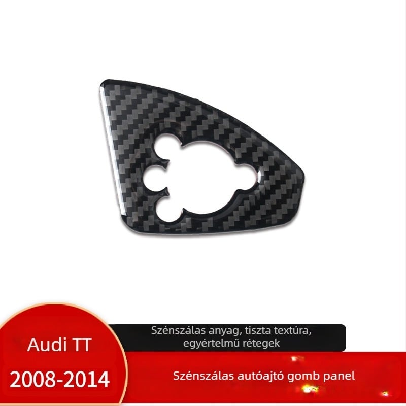 Audi TT (2008-2014) Valódi szénszálas ajtó gombpanel dekor, testreszabható belső kialakítás logónyomtatással