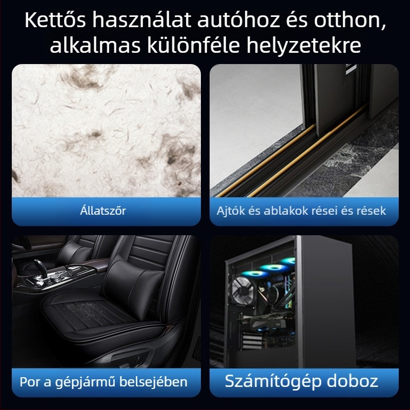 Kézi autós porszívó, vezeték nélküli, újratölthető, 7.4V, 80W, 9000Pa szívás